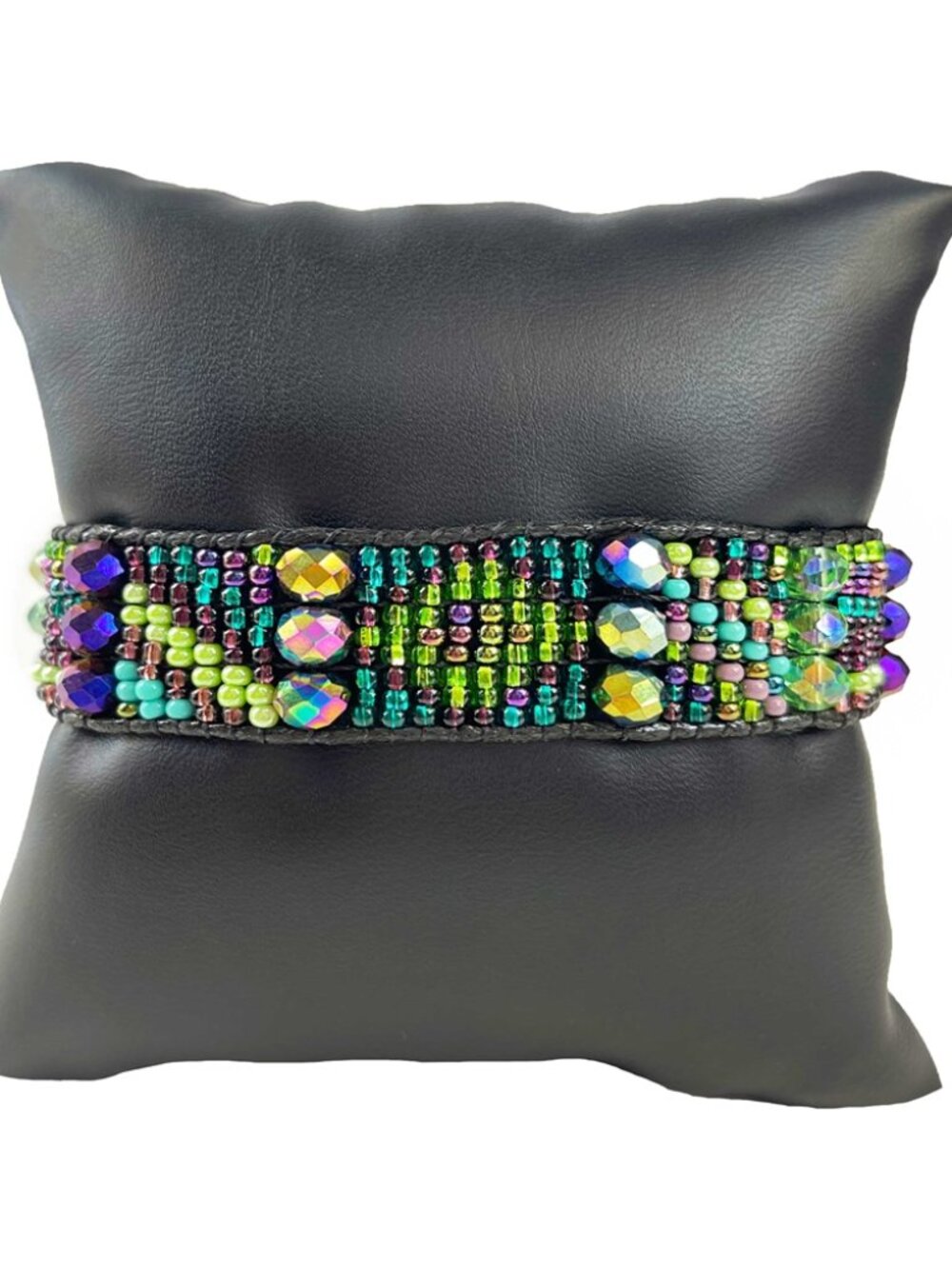 Czech Bead Santa Fe Bracelet PEACOCK COLORS